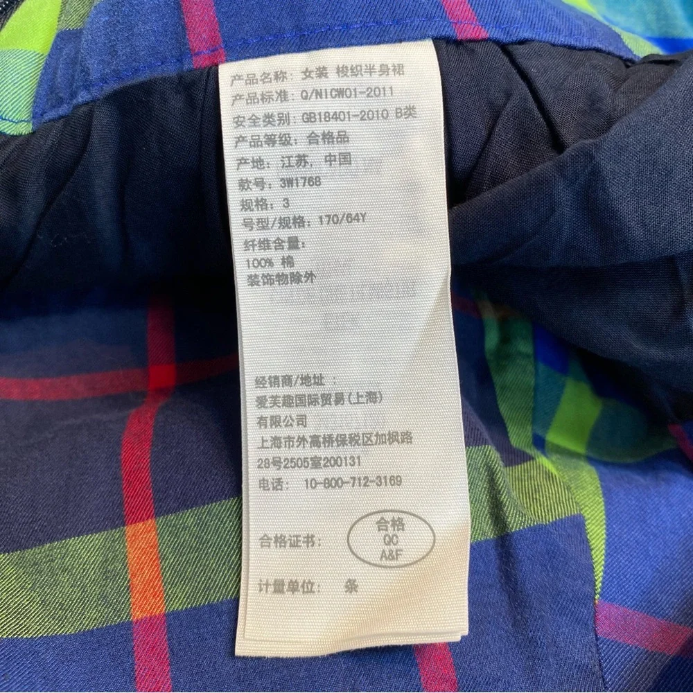 Hollister Y2K School Girl Blue Cotton Plaid Pleated Skirt Size 3 Academia
